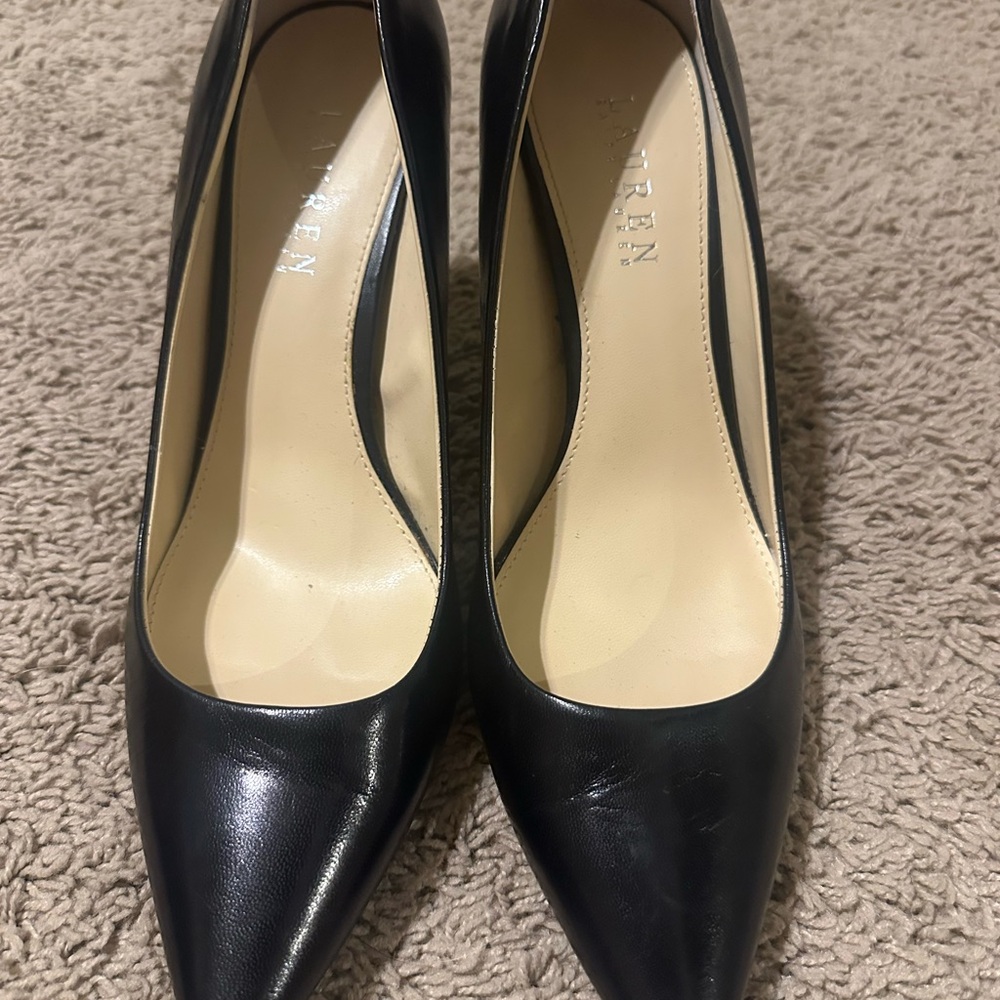 Lauren Ralph Lauren Black Leather Heels